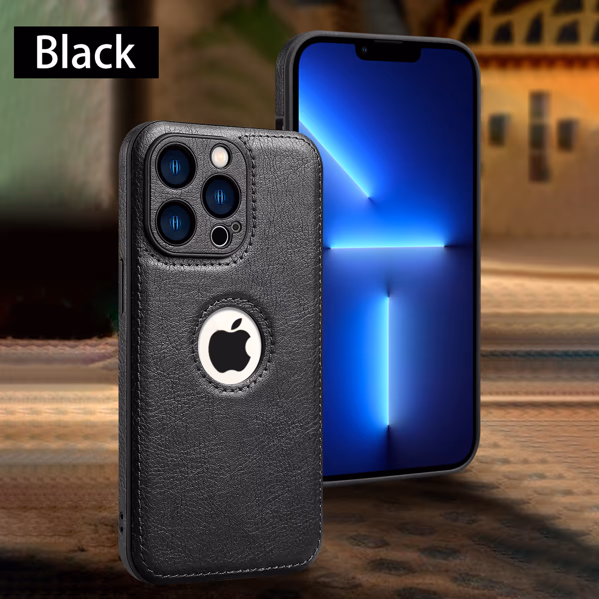 Leather iPhone Case with Logo View Window